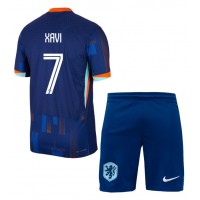 Camisa de time de futebol Holanda Xavi Simons #7 Replicas 2º Equipamento Infantil Europeu 2024 Manga Curta (+ Calças curtas)